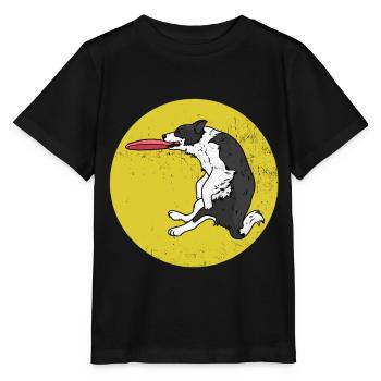 Flinker Frisbeehund Spielwiese - Stanley/Stella Kinder T-Shirt MINI CREATOR  - Schwarz - Vorne - Mikhail (115cm)