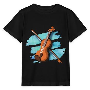 Music instrument violin violinist gift - Stanley/Stella MINI CREATOR Kids’ T-Shirt - black - Front - Mikhail (115cm)