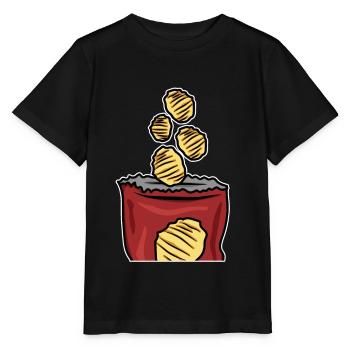 Crisps Bristish Chips Snack Gift - Stanley/Stella MINI CREATOR Kids’ T-Shirt - black - Front - Mikhail (115cm)