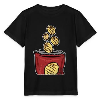 Crisps Bristish Chips Gift - Stanley/Stella MINI CREATOR Kids’ T-Shirt - black - Front - Mikhail (115cm)