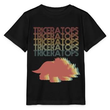 Triceratops - Stanley/Stella Kinder T-Shirt MINI CREATOR  - Schwarz - Vorne - Mikhail (115cm)