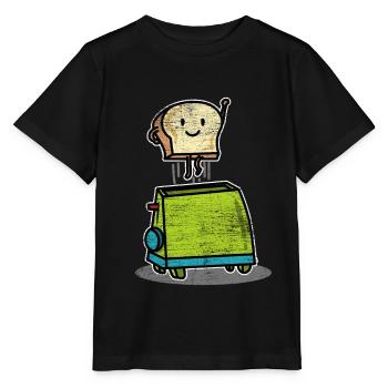 Brot Toast Backen Gebäck Geschenk - Stanley/Stella Kinder T-Shirt MINI CREATOR  - Schwarz - Vorne - Mikhail (115cm)