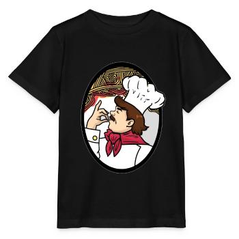 Chef spaghetti - T-shirt bio MINI CREATOR Stanley/Stella Enfant - noir - Devant - Mikhail (115cm)