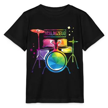 Drum music drum - Stanley/Stella MINI CREATOR Kids’ T-Shirt - black - Front - Mikhail (115cm)