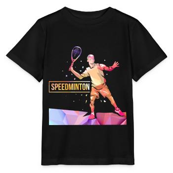 Furioser Speedminton Schmetterball - Stanley/Stella Kinder T-Shirt MINI CREATOR  - Schwarz - Vorne - Mikhail (115cm)