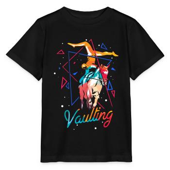 Voltigieren Pferd Geschenk - Stanley/Stella Kinder T-Shirt MINI CREATOR  - Schwarz - Vorne - Mikhail (115cm)