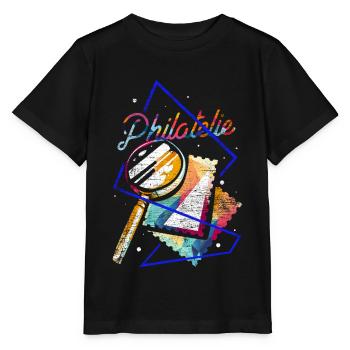 Philatélie cadeau polygone - T-shirt bio MINI CREATOR Stanley/Stella Enfant - noir - Devant - Mikhail (115cm)