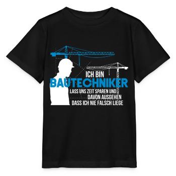 bautechniker - Stanley/Stella Kinder T-Shirt MINI CREATOR  - Schwarz - Vorne - Mikhail (115cm)