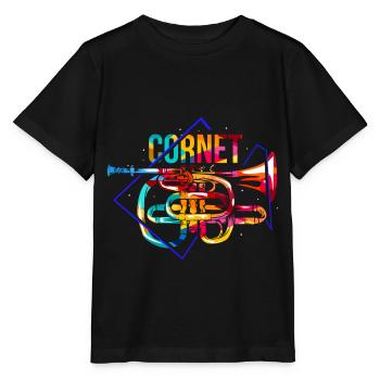 cornet à pistons - T-shirt bio MINI CREATOR Stanley/Stella Enfant - noir - Devant - Mikhail (115cm)
