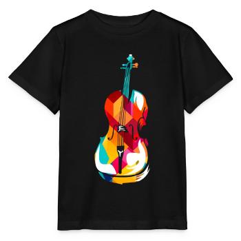 Polygone de violoncelle - T-shirt bio MINI CREATOR Stanley/Stella Enfant - noir - Devant - Mikhail (115cm)