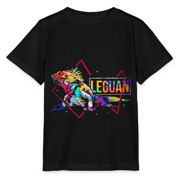 Iguane Polygone - T-shirt bio MINI CREATOR Stanley/Stella Enfant - noir - Devant - Mikhail (115cm)