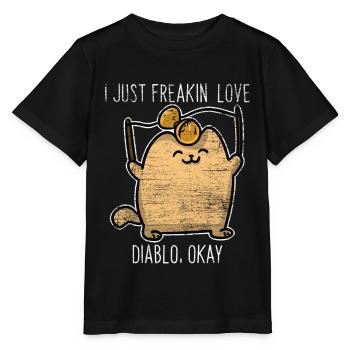Cadeau de chaton diabolo - T-shirt bio MINI CREATOR Stanley/Stella Enfant - noir - Devant - Mikhail (115cm)