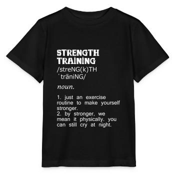 Krafttraining Geschenk - Stanley/Stella Kinder T-Shirt MINI CREATOR  - Schwarz - Vorne - Mikhail (115cm)
