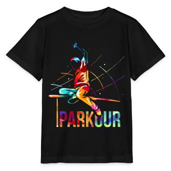 Parkour Geschenk - Stanley/Stella Kinder T-Shirt MINI CREATOR  - Schwarz - Vorne - Mikhail (115cm)