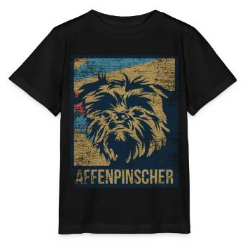 Affenpinscher Pinscher - Stanley/Stella Kinder T-Shirt MINI CREATOR  - Schwarz - Vorne - Mikhail (115cm)