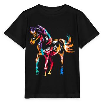 Araber Pferd - Stanley/Stella Kinder T-Shirt MINI CREATOR  - Schwarz - Vorne - Mikhail (115cm)