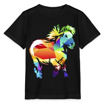 poney Shetland - T-shirt bio MINI CREATOR Stanley/Stella Enfant - noir - Devant - Mikhail (115cm)