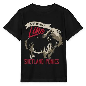 Shetland pony - Stanley/Stella MINI CREATOR Kids’ T-Shirt - black - Front - Mikhail (115cm)