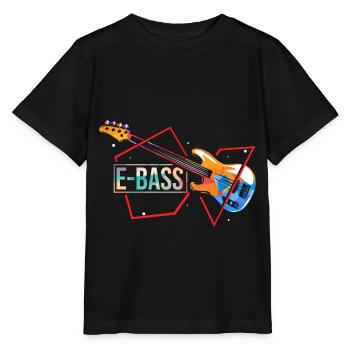 E-Bass - Stanley/Stella Kinder T-Shirt MINI CREATOR  - Schwarz - Vorne - Mikhail (115cm)