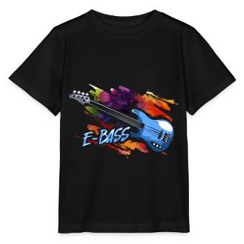 E-Bass - Stanley/Stella Kinder T-Shirt MINI CREATOR  - Schwarz - Vorne - Mikhail (115cm)