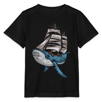 Wal Schiff Schifffahrt Segelschiff - Stanley/Stella Kinder T-Shirt MINI CREATOR  - Schwarz - Vorne - Mikhail (115cm)