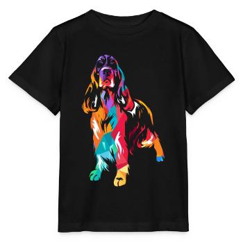English Springer Spaniel - Stanley/Stella Kinder T-Shirt MINI CREATOR  - Schwarz - Vorne - Mikhail (115cm)