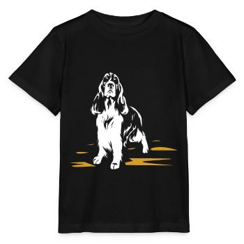 English Springer Spaniel - Stanley/Stella Kinder T-Shirt MINI CREATOR  - Schwarz - Vorne - Mikhail (115cm)