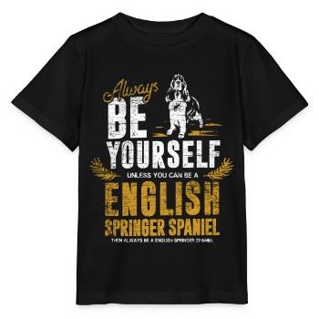 Geschenk English Springer Spaniel - Stanley/Stella Kinder T-Shirt MINI CREATOR  - Schwarz - Vorne - Mikhail (115cm)