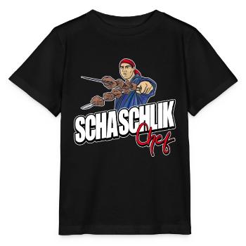 Schaschlik Fleisch Spieße Grillen BBQ Geschenkidee - Stanley/Stella Kinder T-Shirt MINI CREATOR  - Schwarz - Vorne - Mikhail (115cm)