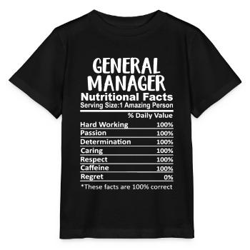 General Manager Nutrition Facts Lustig - Stanley/Stella Kinder T-Shirt MINI CREATOR  - Schwarz - Vorne - Mikhail (115cm)
