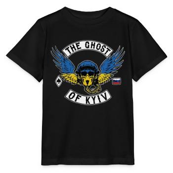 Geist von Kiew ukrainische Flagge Ukraine stark - Stanley/Stella Kinder T-Shirt MINI CREATOR  - Schwarz - Vorne - Mikhail (115cm)
