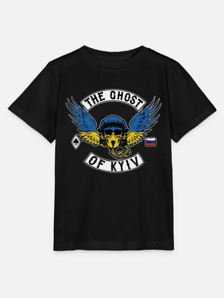 Ghost of Kyiv Oekraïense Vlag Oekraïne Sterk - T-shirt MINI CREATOR barn från Stanley/Stella - svart