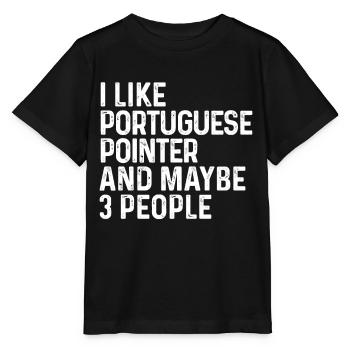 J’aime le pointeur portugais et peut-être le chien de 3 personnes - T-shirt bio MINI CREATOR Stanley/Stella Enfant - noir - Devant - Mikhail (115cm)