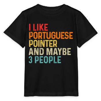 J’aime le pointeur portugais et peut-être le chien de 3 personnes - T-shirt bio MINI CREATOR Stanley/Stella Enfant - noir - Devant - Mikhail (115cm)