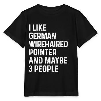 J’aime le pointeur allemand à poil métallique et peut-être 3 - T-shirt bio MINI CREATOR Stanley/Stella Enfant - noir - Devant - Mikhail (115cm)