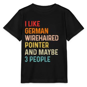 J’aime le pointeur allemand à poil métallique et peut-être 3 - T-shirt bio MINI CREATOR Stanley/Stella Enfant - noir - Devant - Mikhail (115cm)
