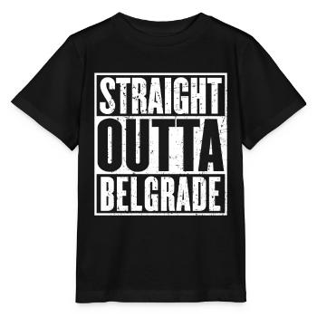 Straight Outta Belgrade Vintage - T-shirt bio MINI CREATOR Stanley/Stella Enfant - noir - Devant - Mikhail (115cm)