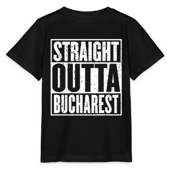 Straight Outta Bukarest Jahrgang - Stanley/Stella Kinder T-Shirt MINI CREATOR  - Schwarz - Vorne - Mikhail (115cm)