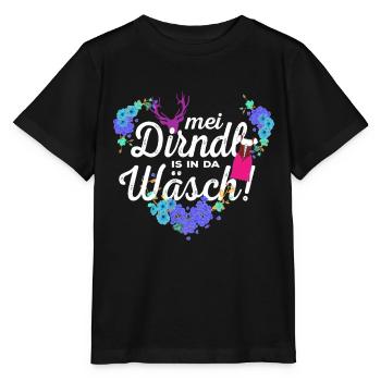 Mei Dirndl is in da Wäsch Dirndl - Stanley/Stella MINI CREATOR Kids’ T-Shirt - black - Front - Mikhail (115cm)