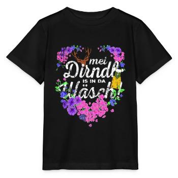 Mei Dirndl is in da Wäsch Dirndl - Stanley/Stella MINI CREATOR Kids’ T-Shirt - black - Front - Mikhail (115cm)