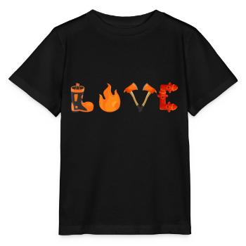 LOVE Firefighter - Stanley/Stella Kinder T-Shirt MINI CREATOR  - Schwarz - Vorne - Mikhail (115cm)