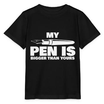 My Pen Is Bigger - Stanley/Stella Kinder T-Shirt MINI CREATOR  - Schwarz - Vorne - Mikhail (115cm)