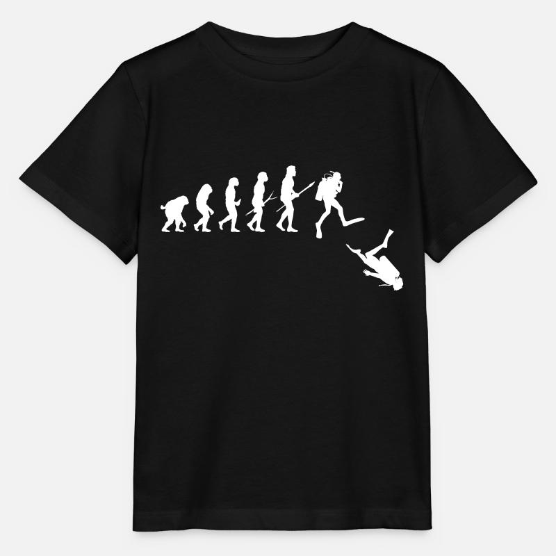 Evolution du plongeur - T-shirt bio MINI CREATOR Stanley/Stella Enfant - noir