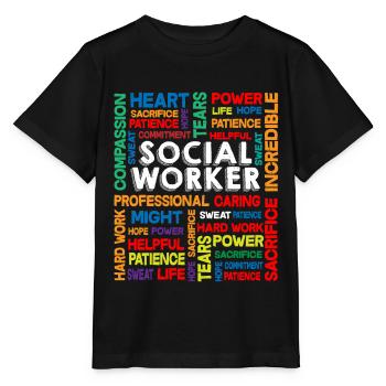 Social Work Month Social Worker Cadeau - T-shirt bio MINI CREATOR Stanley/Stella Enfant - noir - Devant - Mikhail (115cm)