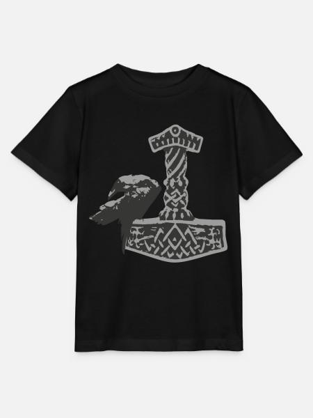 Thor Hammer Ravens Odin Midgard - Stanley/Stella T-shirt MINI CREATOR til børn - sort