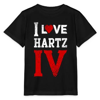 i love hartz IV 4 ich liebe hartz IV 4 arbeitslos - Stanley/Stella Kinder T-Shirt MINI CREATOR  - Schwarz - Vorne - Mikhail (115cm)
