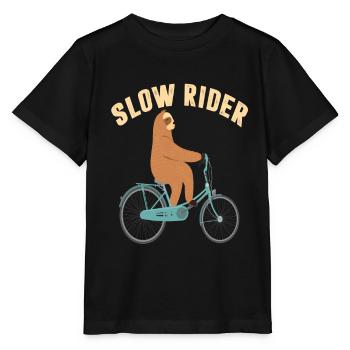 cycliste lent vélo cyclisme paresseux lentement - T-shirt bio MINI CREATOR Stanley/Stella Enfant - noir - Devant - Mikhail (115cm)