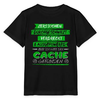 Lustiger Spruch Cache gefunden Geocaching - Stanley/Stella Kinder T-Shirt MINI CREATOR  - Schwarz - Vorne - Mikhail (115cm)