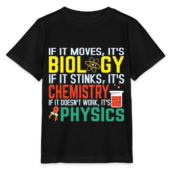 Biology Chemistry Physics - Stanley/Stella Kinder T-Shirt MINI CREATOR  - Schwarz - Vorne - Mikhail (115cm)