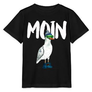 MÖWE MOIN NORDSEE - Stanley/Stella Kinder T-Shirt MINI CREATOR  - Schwarz - Vorne - Mikhail (115cm)